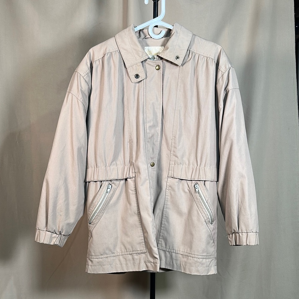 North Country Easton Tan Chore Utility Jacket Lightweight Cotton Blend PTP 25
